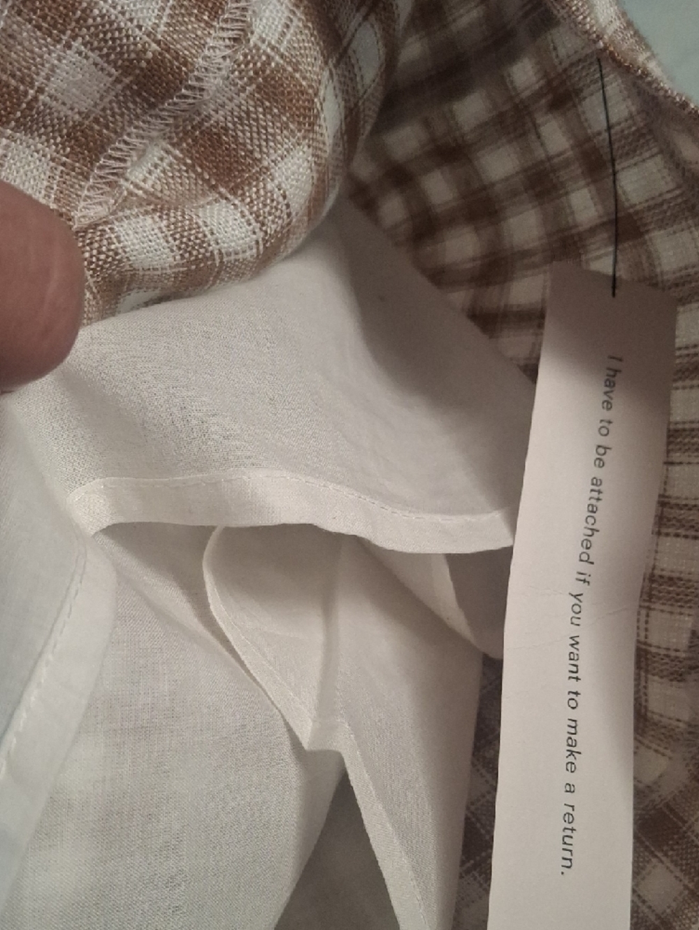 Reformation Beige and White Gingham Square-Neck Camisole - Picture 3 of 5